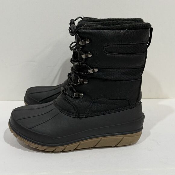 High Sierra Blaine Winter Snow Boots Waterproof Black with Leather Youth Size 3M - Picture 12 of 13